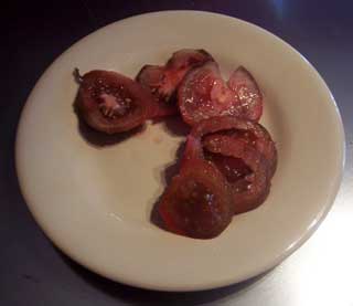 Black Ethiopian Tomato Sliced