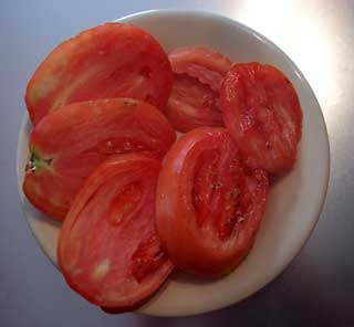 Enormous Plum Tomato Sliced